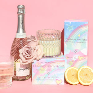 Candle Rainbow Moonstone - Rose Petals, Lemon + Prosecco