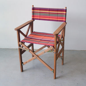 TEAK DIRECTOR CHAIR WITH OUTDOOR FABRIC